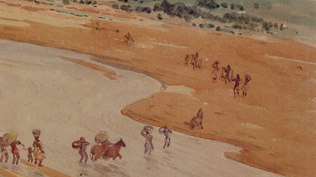 জয়নুল শৈলীতে নদীবাহিত বাংলার জীবন